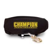 a black bag with a yellow champion logo on it.