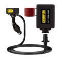 a black and yellow device connected to a cable.
