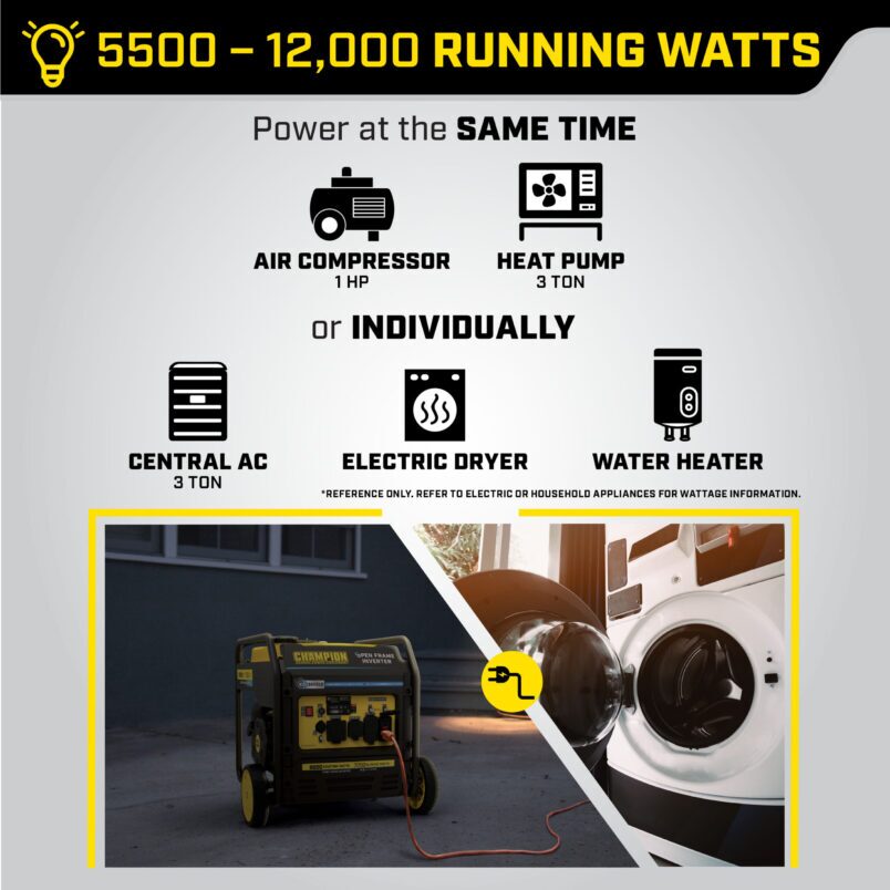 9000W Electric Start Open Frame Inverter with CO Shield® - 201067