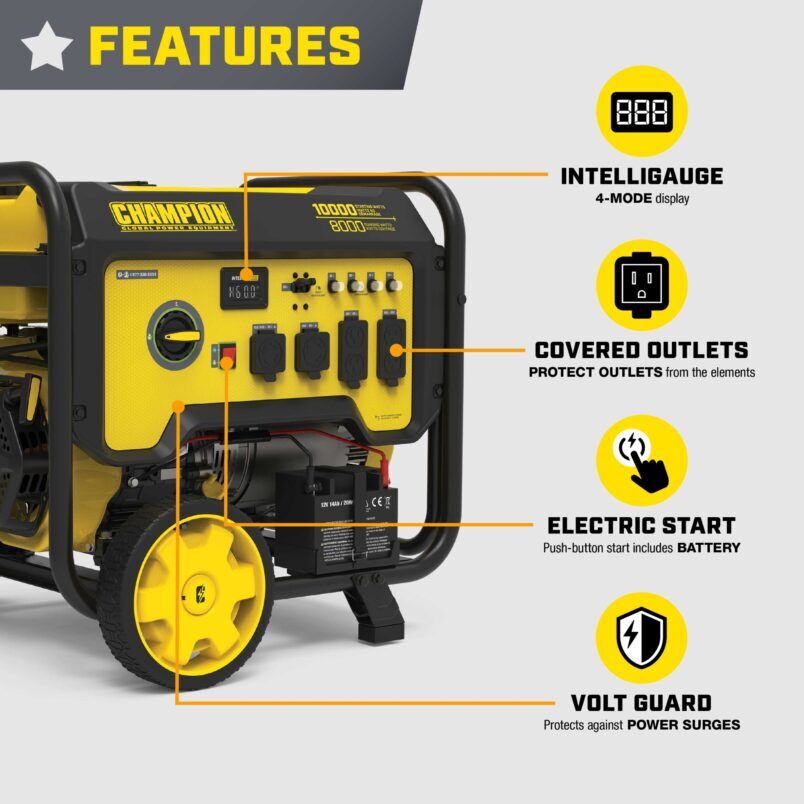 8000W Electric Start Generator - 201074 - Champion Power Equipment