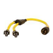 a yellow and black extension cord.