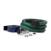 a green garden hose and other accessories.