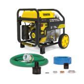 a portable generator with hoses and a hose.