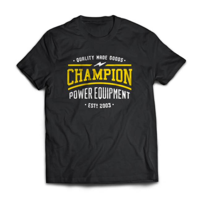 A Black T-Shirt reading 