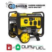 a yellow and black portable generator on a white background.
