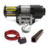 a winch with a wire and a cable connected to it.