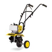 a yellow and black machine on a white background.