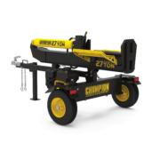 a yellow and black trailer with a crane attached to it.