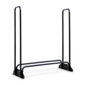 a metal rack with a glass top on a white background.