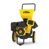 a yellow and black machine on a white background.