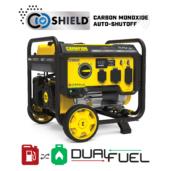 a yellow and black portable generator on a white background.