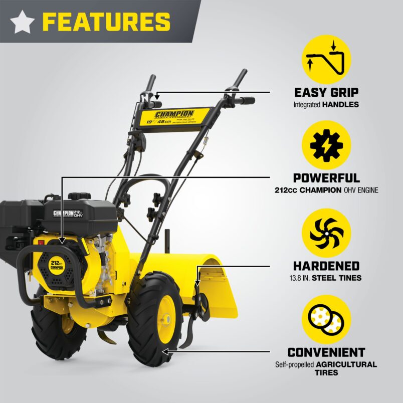 NIID　FinoⅤ 19 in. Rear Tine Tiller - 201464 - Champion Power Equipment