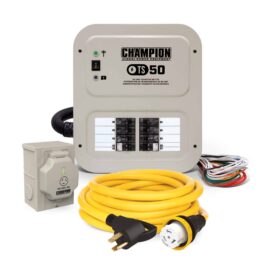 a yellow extension cord connected to a white box.