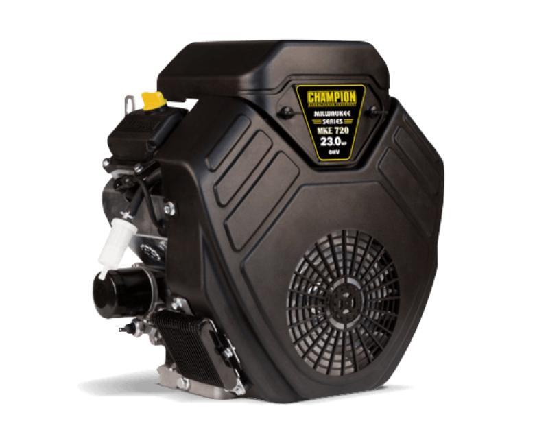 a black and yellow engine on a white background.