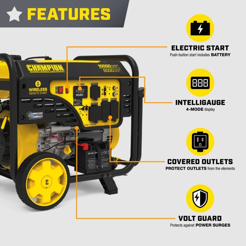 8000W Wireless Start Generator with CO Shield® - 201506 - Champion