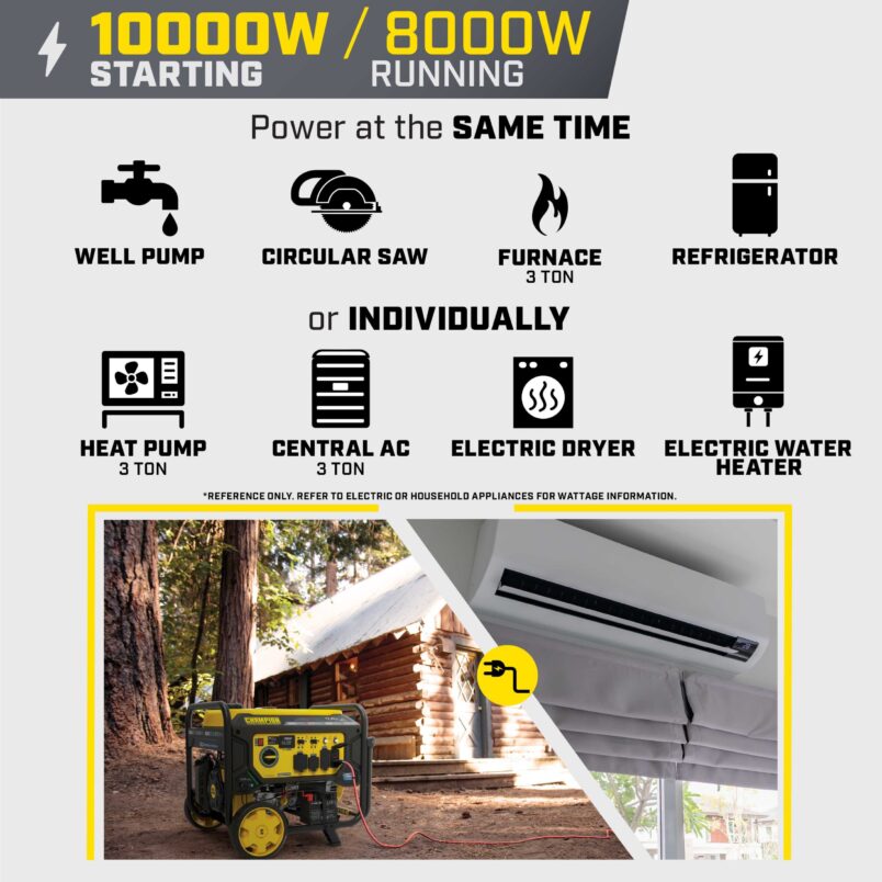8000W Electric Start Dual Fuel Generator with CO Shield® - 201568
