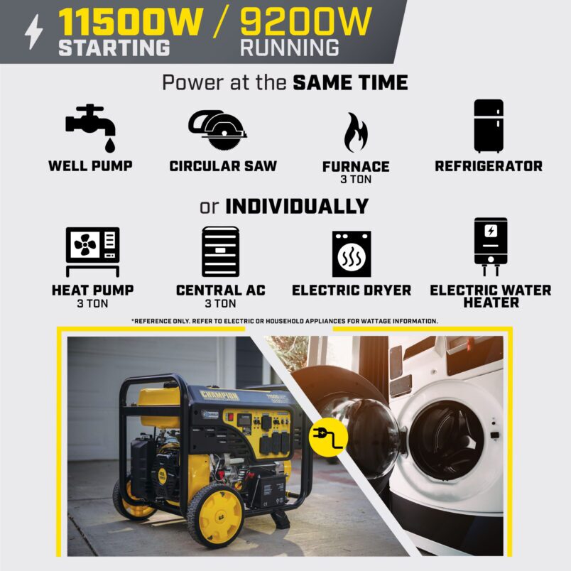 9200W Electric Start Generator with CO Shield® - 201494 - Champion