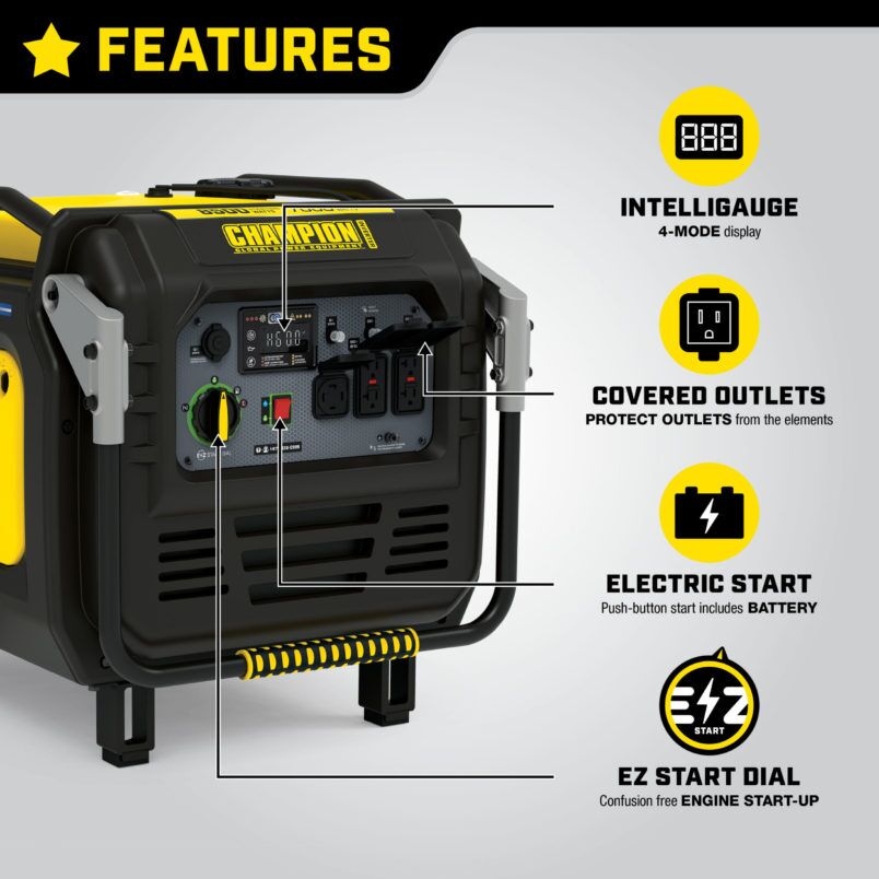 8500W Electric Start Inverter with CO Shield® - 100719 - Champion
