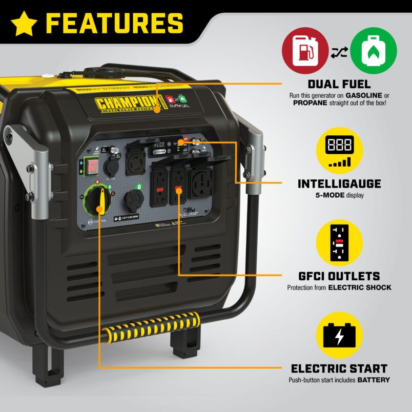 8500W Electric Start Dual Fuel Inverter with CO Shield® - 201175