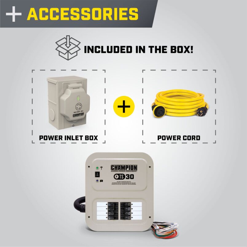 30A 240V Manual Transfer Switch - 201192 - Champion Power Equipment