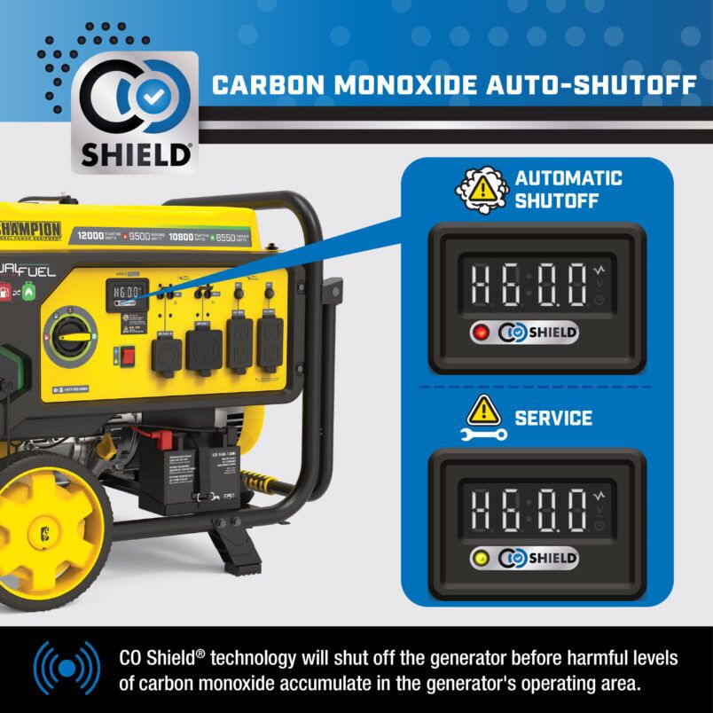 9500W Electric Start Dual Fuel Generator with CO Shield® - 201508